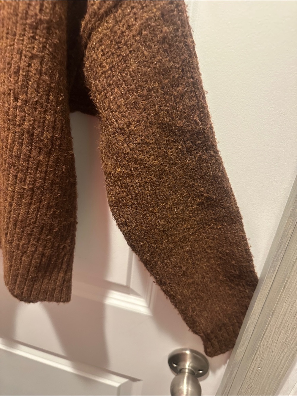 American Eagle Outfitters Chunky Brown Crewneck Sweater - Picture 5 of 9